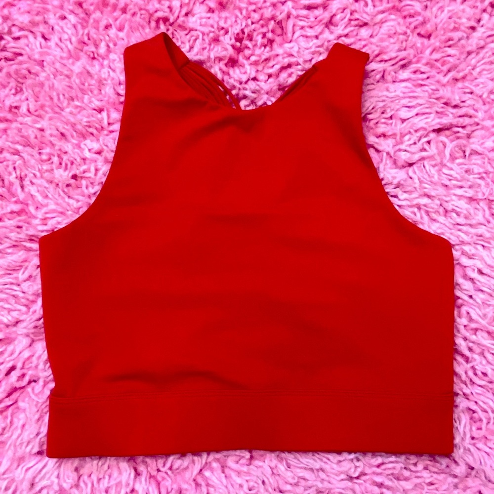 CARBON38 WOMENS RED DETAILED BACK SPORTS BRA